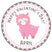cute llama valentines day classroom sticker