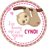 cute sloth valentine classroom sticker