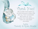 cute watercolor elephant thank you cards baby shower theme