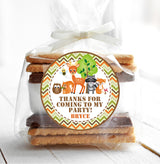 cute woodland animals birthday sticker label