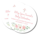 Pink Baby Dedication Stickers
