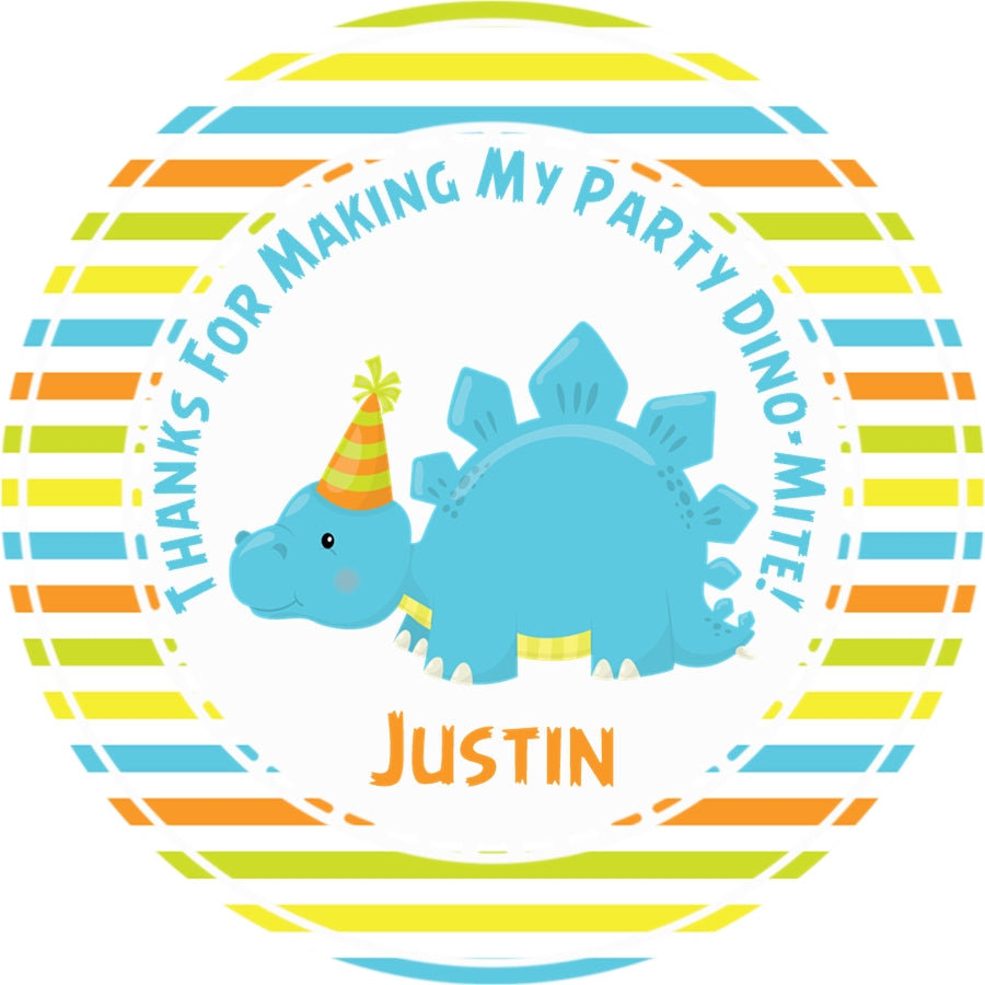 Dinosaur Party Birthday Stickers