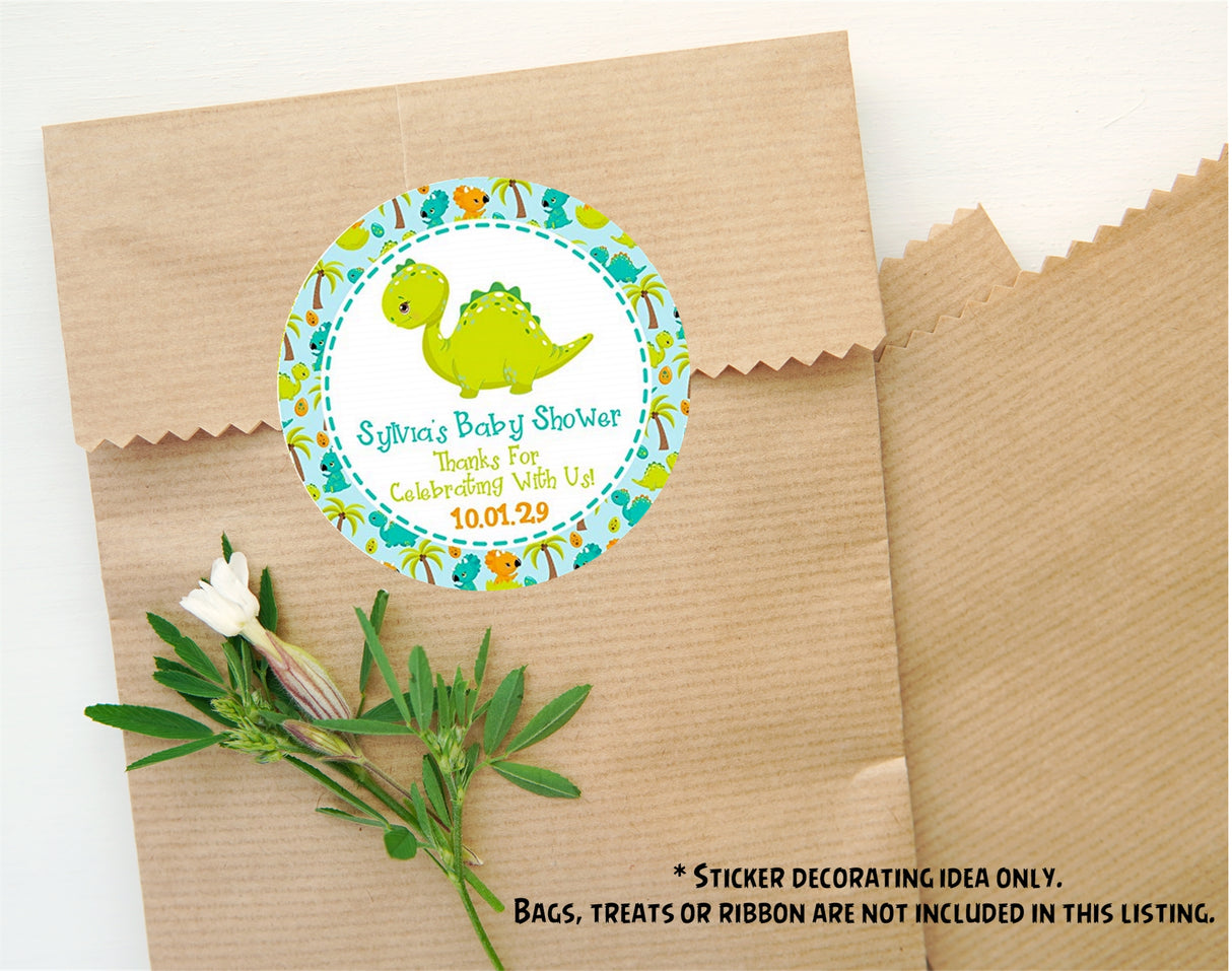 Dinosaur Baby Shower Stickers