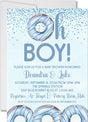 donut baby shower invitations pastel blue sprinkle design