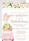 drive by baby shower invitations pink rose floral garden design