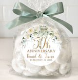 elegant neutral floral 50th anniversary sticker