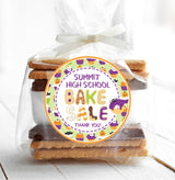 fall bake sale sticker with halloween themed treats