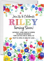 fiesta birthday party invitations colorful floral design