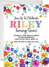 fiesta birthday party invitations colorful floral design