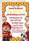 firefighter birthday party invitations firetruck rescue design