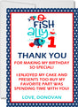 first birthday fishing thank you cards
