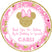 first birthday sticker with pink bow mouse theme design