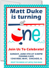 fishing 1st birthday invitations colorful fish design