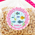 fishing theme valentine sticker with fish and hook