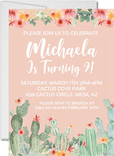 floral cactus fiesta invitations blush garden theme