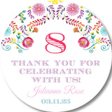 floral fiesta party stickers
