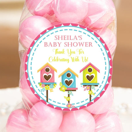 floral garden baby shower favor label