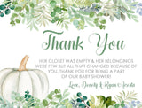 floral pumpkin baby shower thank you notes autumn greenery theme