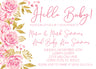 floral sip and see invitations pink rose design