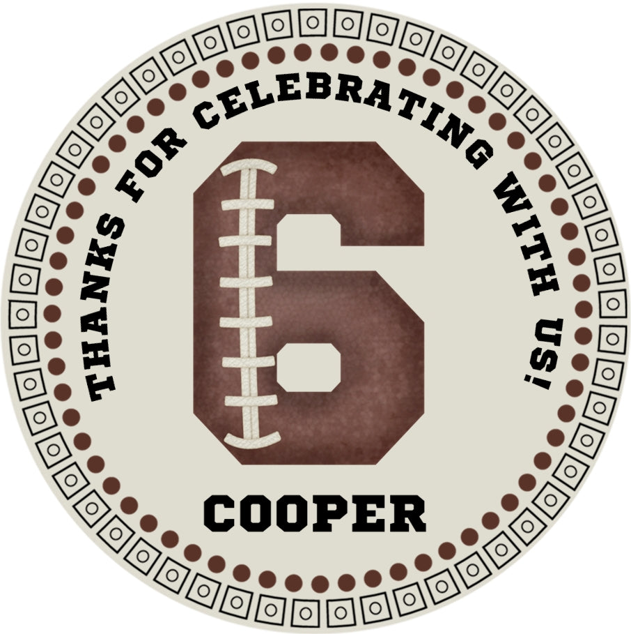 Football Birthday Stickers