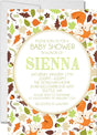fox baby shower invitations woodland autumn leaf design