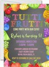fruit birthday party invitations colorful tropical fruit design