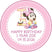 girl mouse 1st birthday sticker with polka dot pattern and birthday theme
