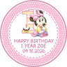 girl mouse 1st birthday sticker with polka dot pattern and birthday theme