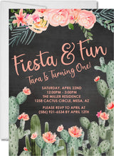 girls cactus fiesta 1st birthday fiesta birthday invitations