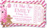 girls pink gingerbread birthday invitations festive winter theme