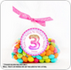 girls pink purple birthday sticker