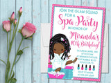 girls spa party invitations beauty makeover theme