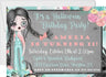 girls zombie birthday invitations creepy cute floral theme