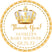 gold crown baby shower sticker with elegant royal design
