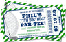 golf ticket birthday invitations green blue sports design
