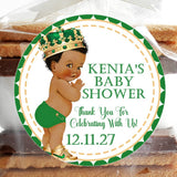 green and gold little prince baby shower sticker