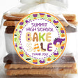 halloween bake sale sticker with festive treat illustrations