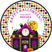 haunted train station halloween sticker pumpkin ghost design
