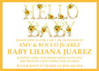 hello baby sip and see invitations greenery sunflower neutral design