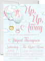 hot air balloon baby shower invitations pastel watercolor design