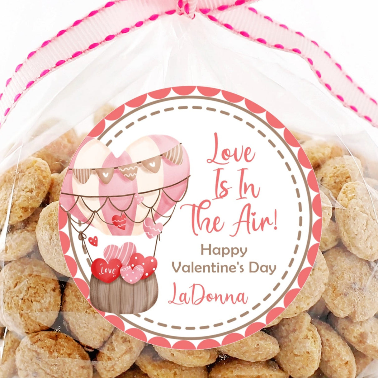 hot air balloon valentine stickers pink hearts