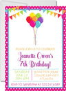 kids birthday balloon invitations festive banner theme
