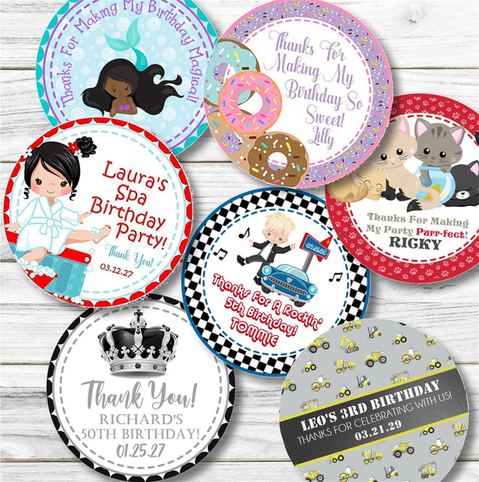 kids birthday party stickers