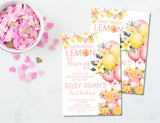 3rd Birthday Pink Lemonade Birthday Party Invitations