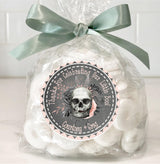 little boo halloween baby shower favor sticker skull floral design