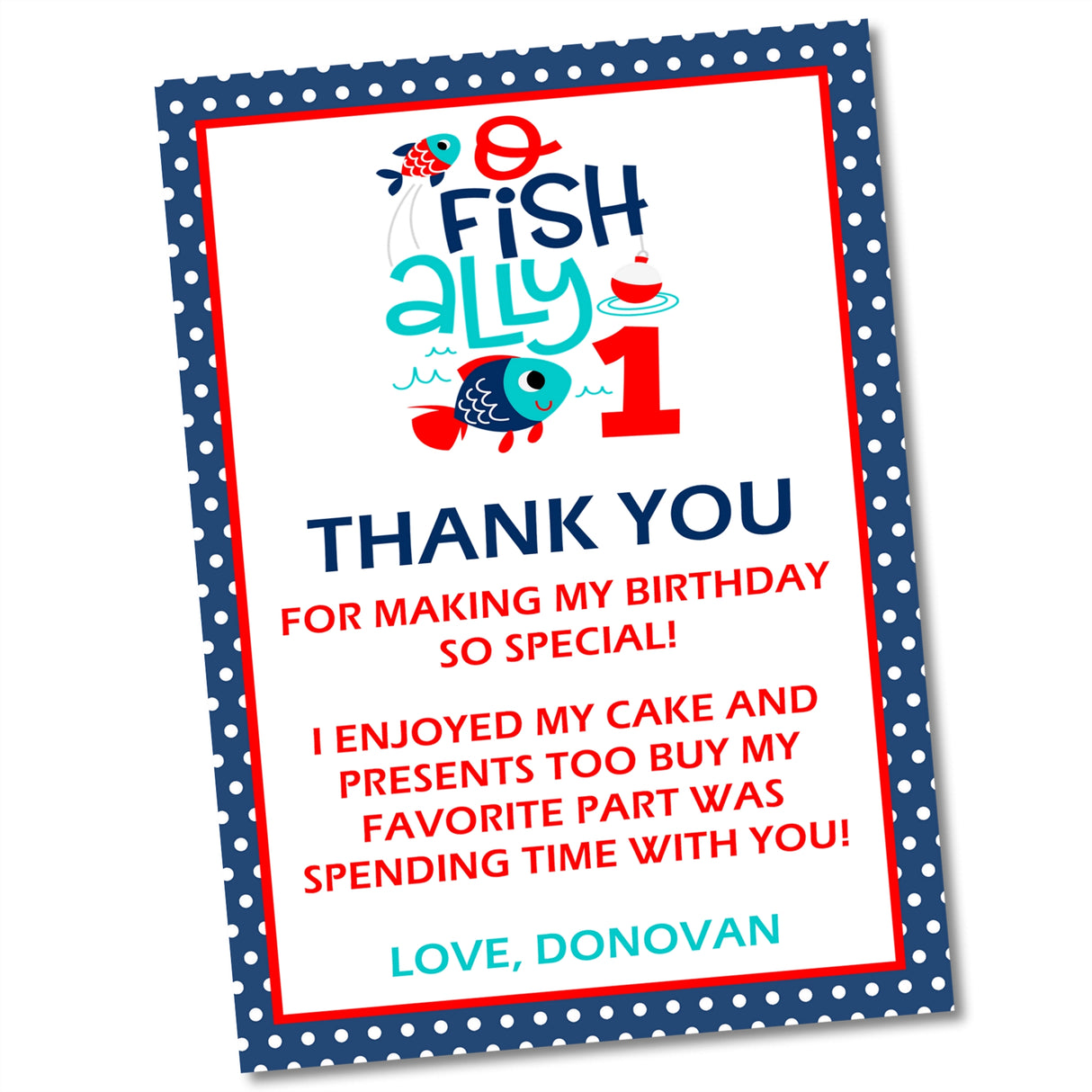 little fisherman first birthday thank you cards playful fish style
