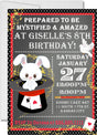 magic birthday party invitations magician rabbit design