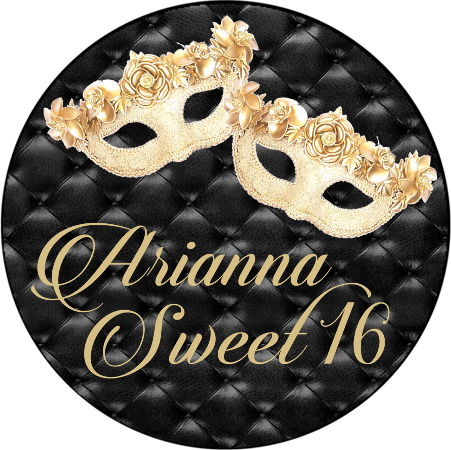 Black and Gold Masquerade Party Stickers