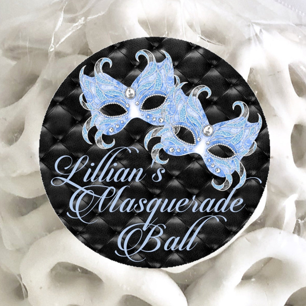 Pastel Blue Masquerade Party Stickers