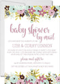 mint lavender floral baby shower by mail invitations watercolor flower design